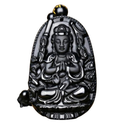 Obsidian Buddha Pendant